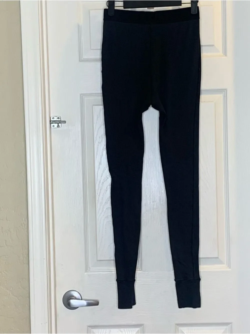 SKIMS Black Cotton Ribbed Leggings Size Small